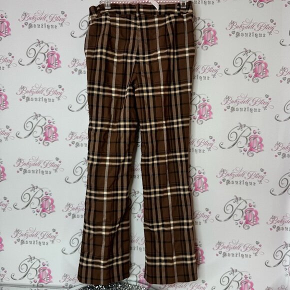 Jules & Leopold Brown Plaid Pants checkered white black...